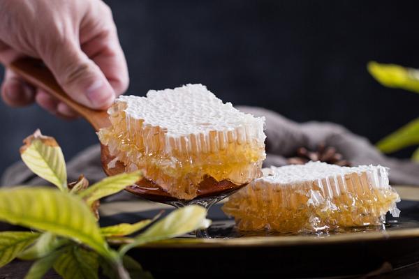 蜂巢蜜的食用方法，直接放在嘴中咀嚼即可