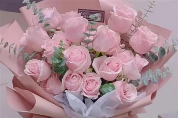 18支粉玫瑰花的花语，寓意初恋、青春永驻等