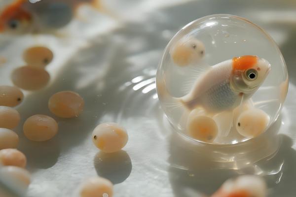 小金鱼产卵是什么样的，雄鱼会不停地追逐雌鱼