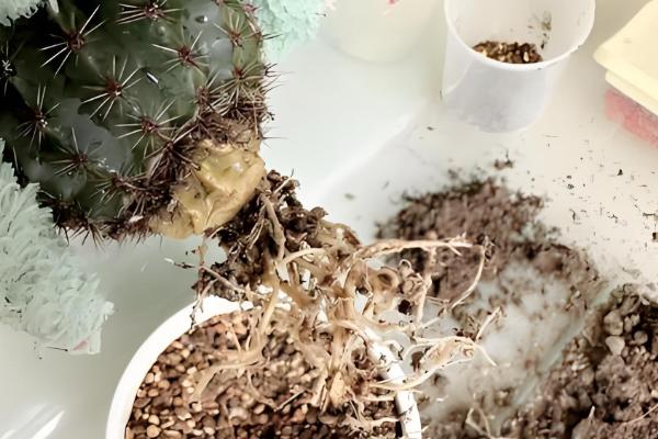 仙人球根部腐烂的原因，可能是土壤不通风导致的