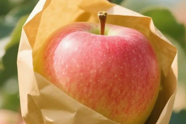 苹果套袋的方法,套袋时注意不要将纸袋贴近果面