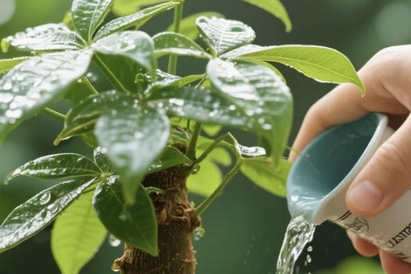 发财树怎么浇水，沿着盆壁浇入