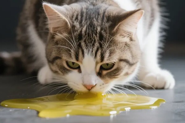 猫咪呕吐的原因,可能是异物阻塞所致